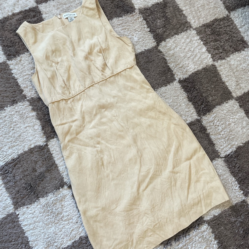 VTG ⏰ ANN TAYLOR pastel yellow a line mini dress - Picture 4 of 8